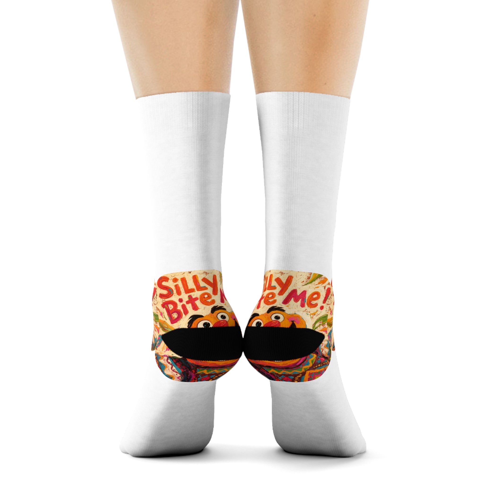 Bite Me! Artistic Crew Socks  Express Your Bold Attitude