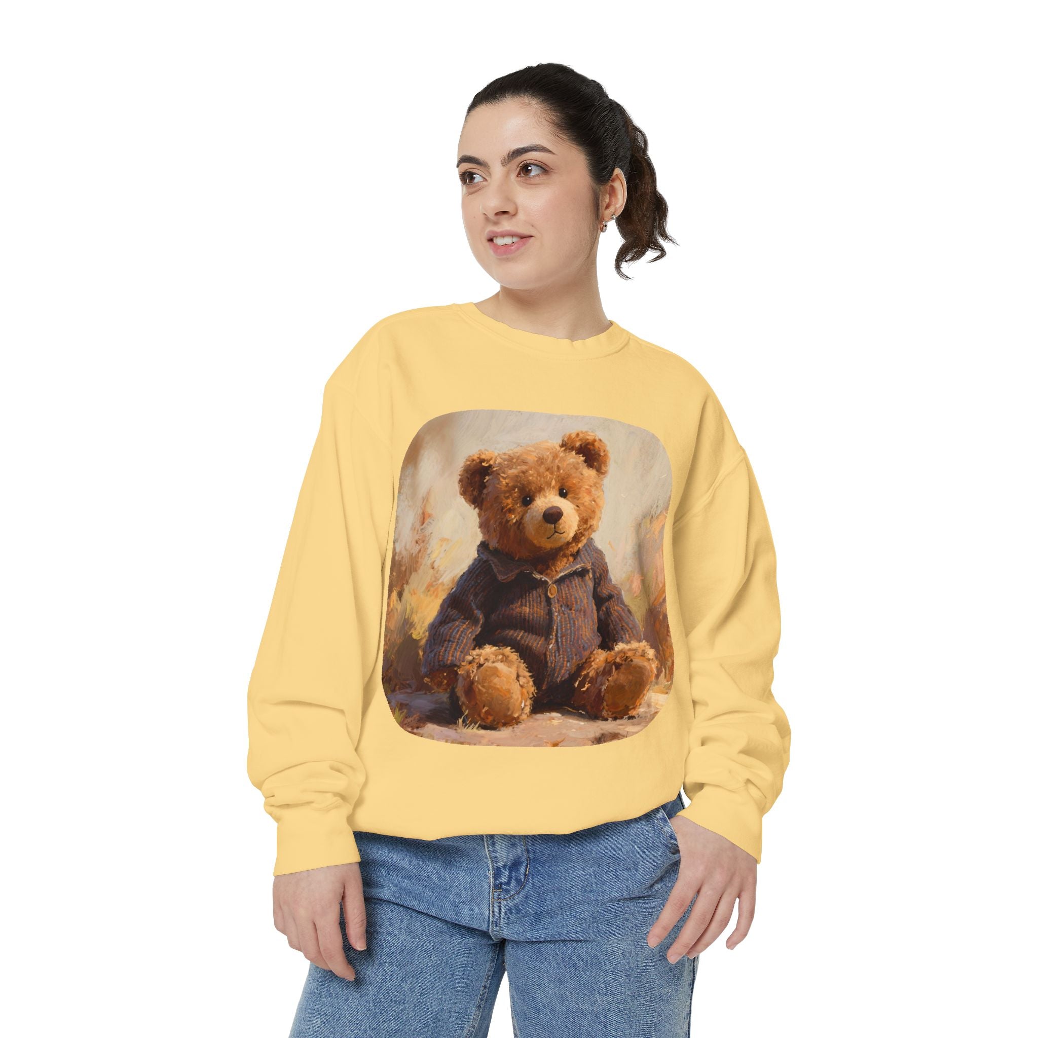 Teddy Bear Sweatshirt — Vintage Plush Bear Graphic Crewneck