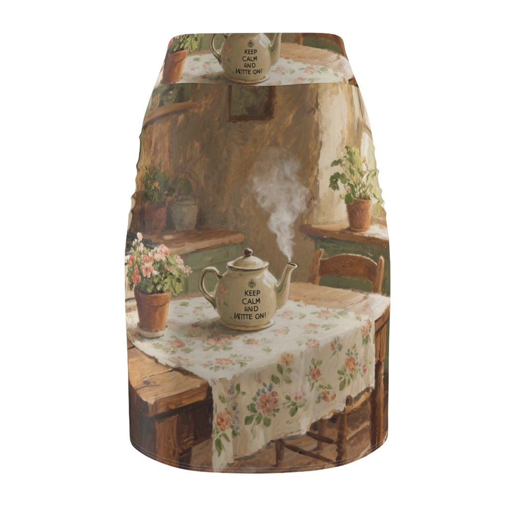 Keep Calm  Kettle On! Women's Artistic AOP Pencil Skirt