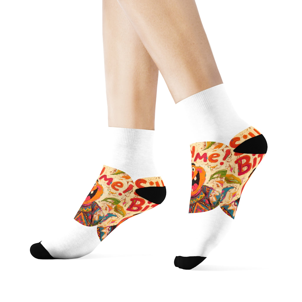 Bite Me! Artistic Crew Socks  Express Your Bold Attitude